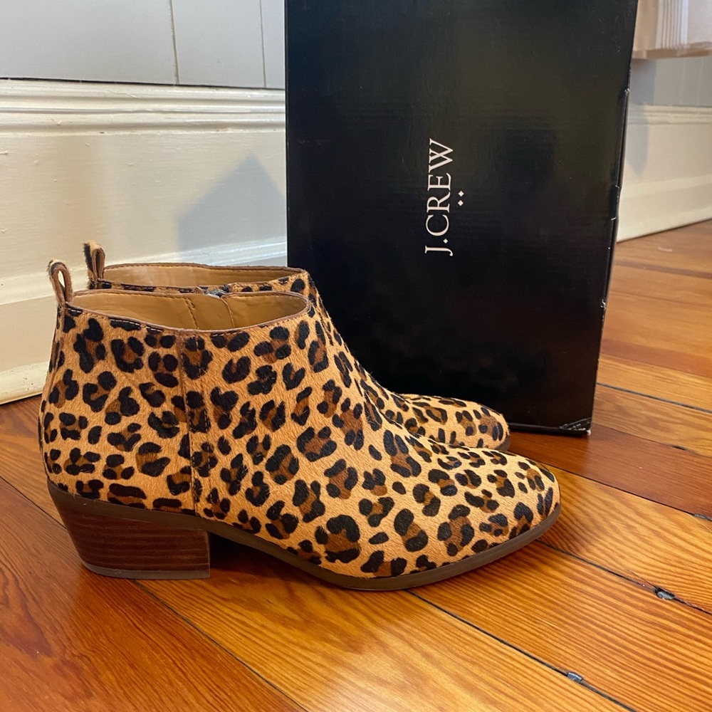 J Crew Leopard booties
